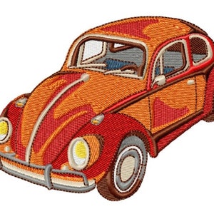 HERBIE CAR - Desenho de bordado de máquina única para bastidor de 5x7" em 7 formatos **Leia a descrição**