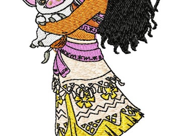 MOANA - Single Machine Embroidery Design for 5x7" hoop in 8 formats **Read Description**