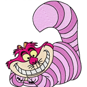 CHESHIRE CAT - Single Machine Embroidery Design for 4x4" hoop in 8 formats **Read Description**