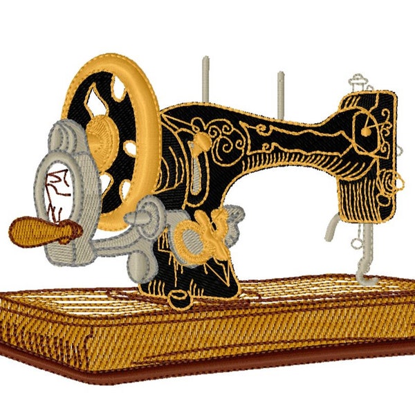 MACHINE À COUDRE ANTIQUE - un seul motif de broderie Machine pour cerceau de 5 x 7 po. en 8 formats **Lire la description**