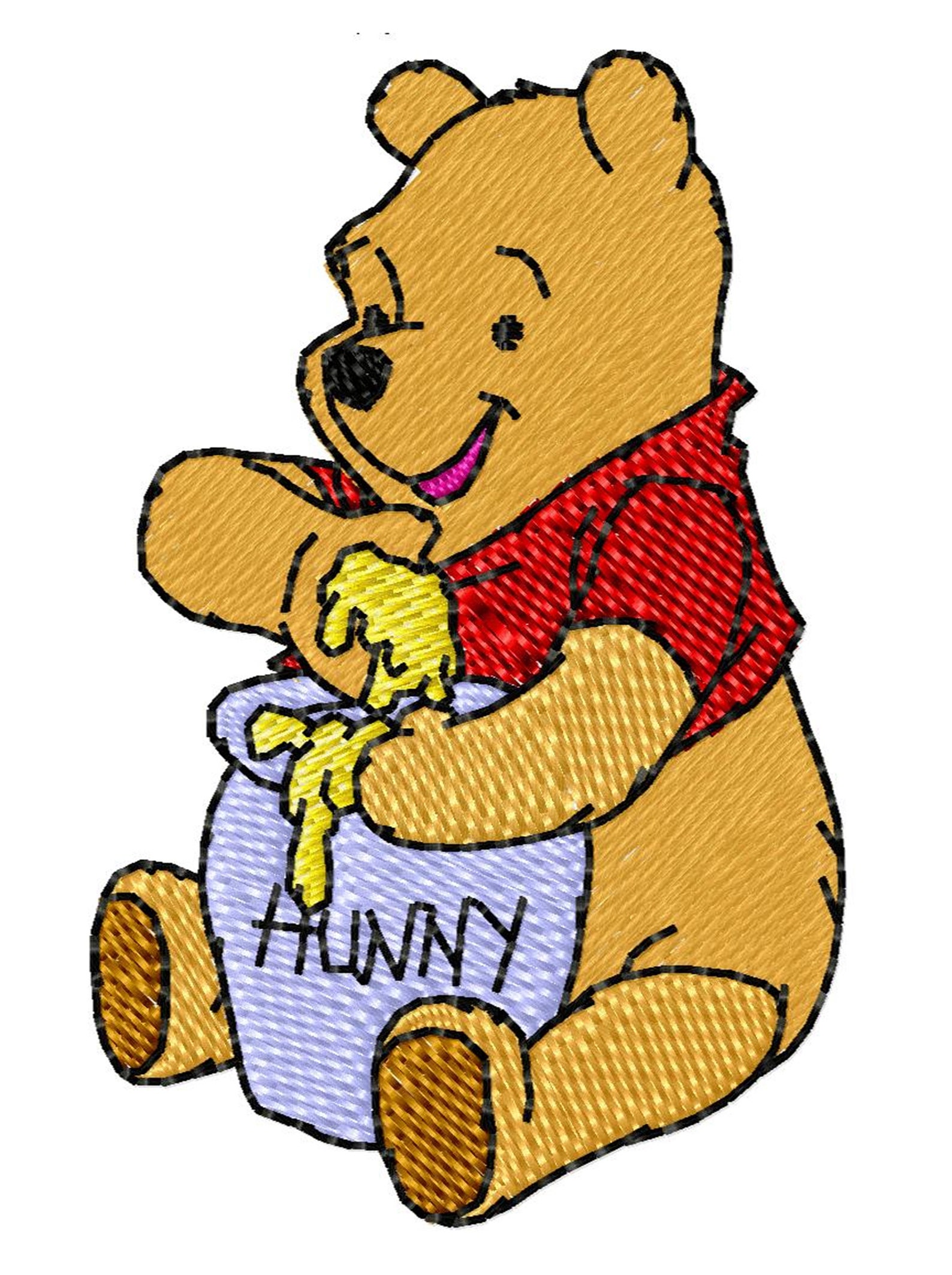 POOH & HONEYPOT Single Machine Embroidery Design for Etsy