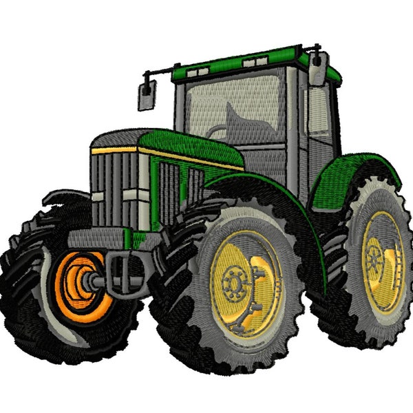 MODERN TRACTOR - Single Machine Embroidery Design for 5x7" hoop in 8 formats **Read Description**