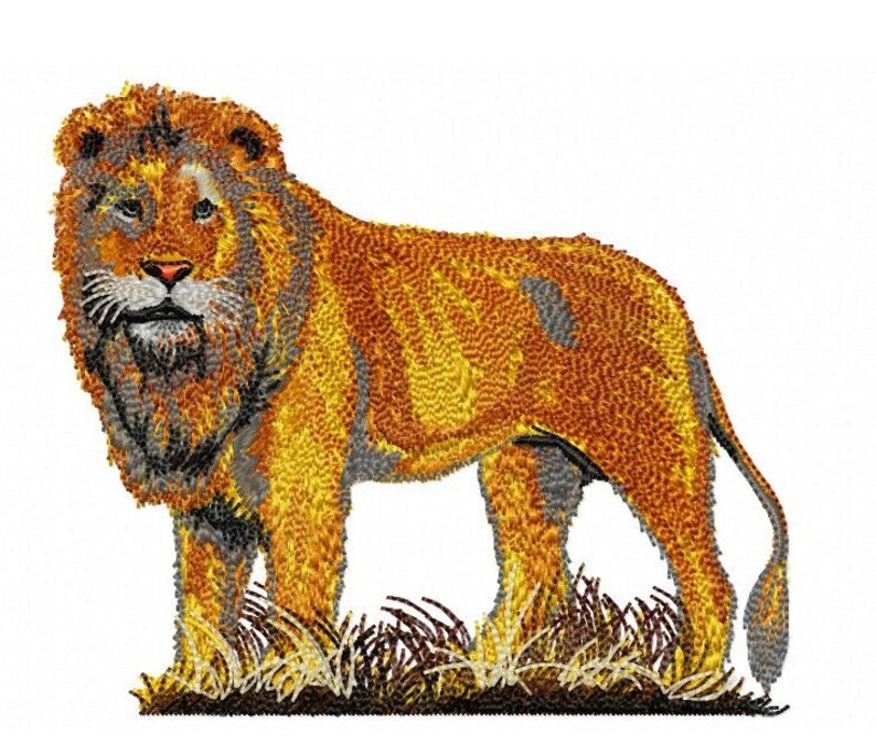 LION Machine Embroidery Design Files Etsy