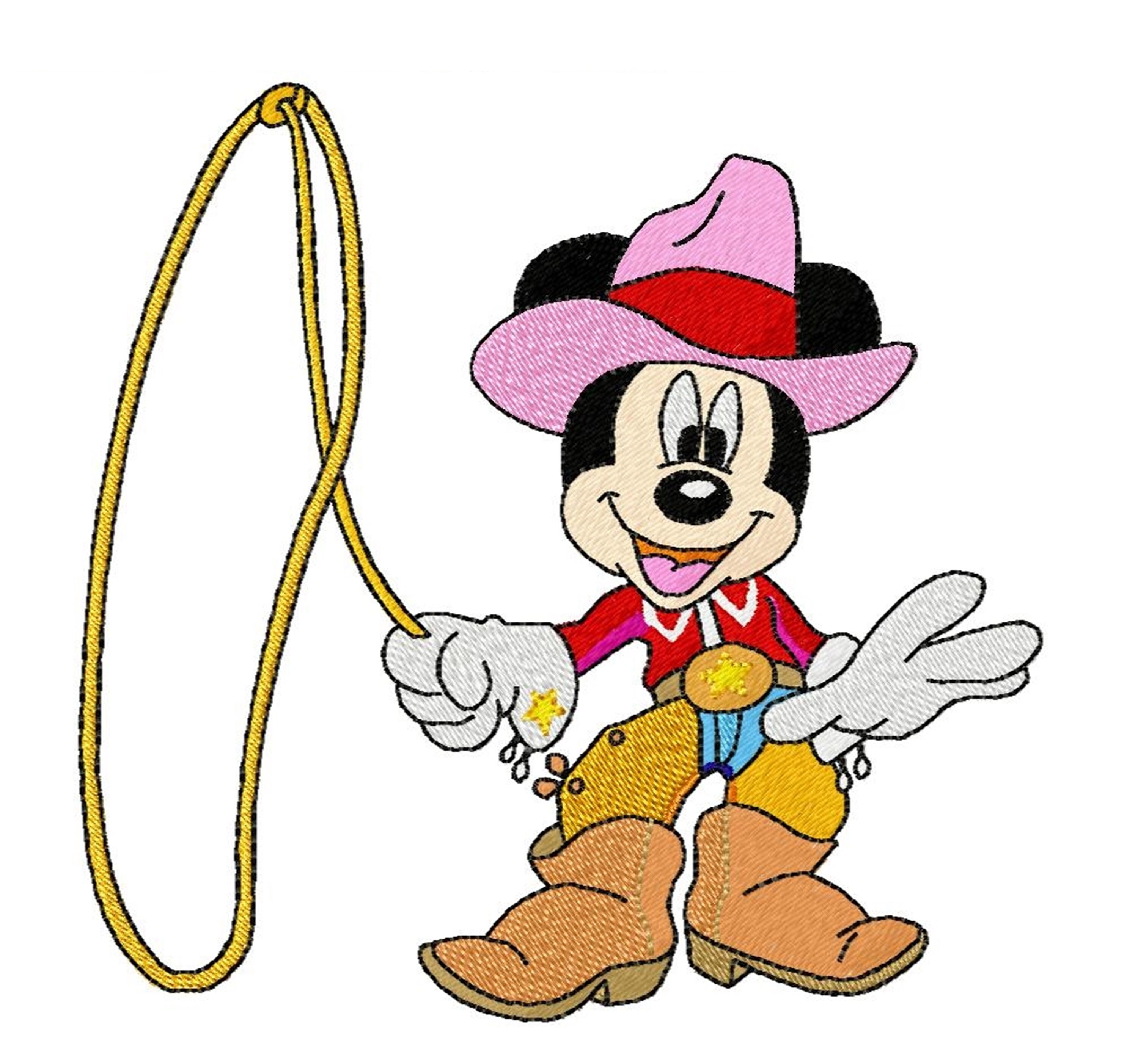 COWBOY MICKEY TOO Single Machine Embroidery Design for - Etsy
