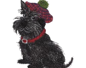 SCOTTIE DOG With TAMMY - Single Machine Embroidery Design for 4x4 Hoop (Digital Download)