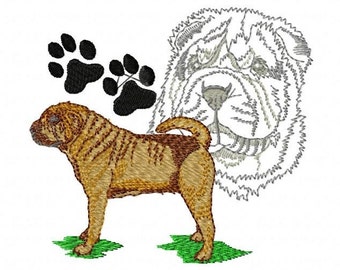 SHAR PEI PORTRAIT - Machine Embroidery Design