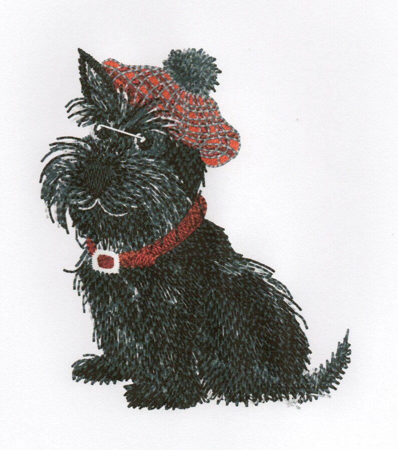 Scottie dog machine embroidery design dog pet tammy plaid  etsy