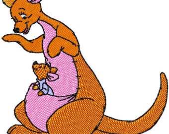 KANGA & ROO - Single Machine Embroidery Design for 4x4" hoop in 8 formats **Read Description**