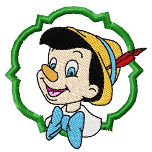 PINOCCHIO CAMEO - Single Machine Embroidery Design for 4x4" hoop in 8 formats **Read Description**