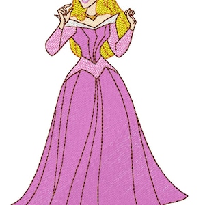 PRINCIPESSA AURORA - Singolo disegno per ricamo a macchina per telaio 5x7" in 8 formati **Leggi la descrizione**