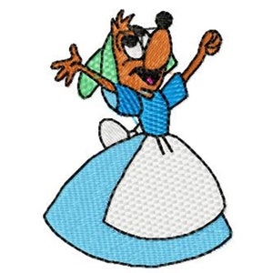 PERLA MOUSE (Cenerentola) - Disegno di ricamo a macchina singola per telaio da 4x4" in 8 formati **Leggi descrizione**