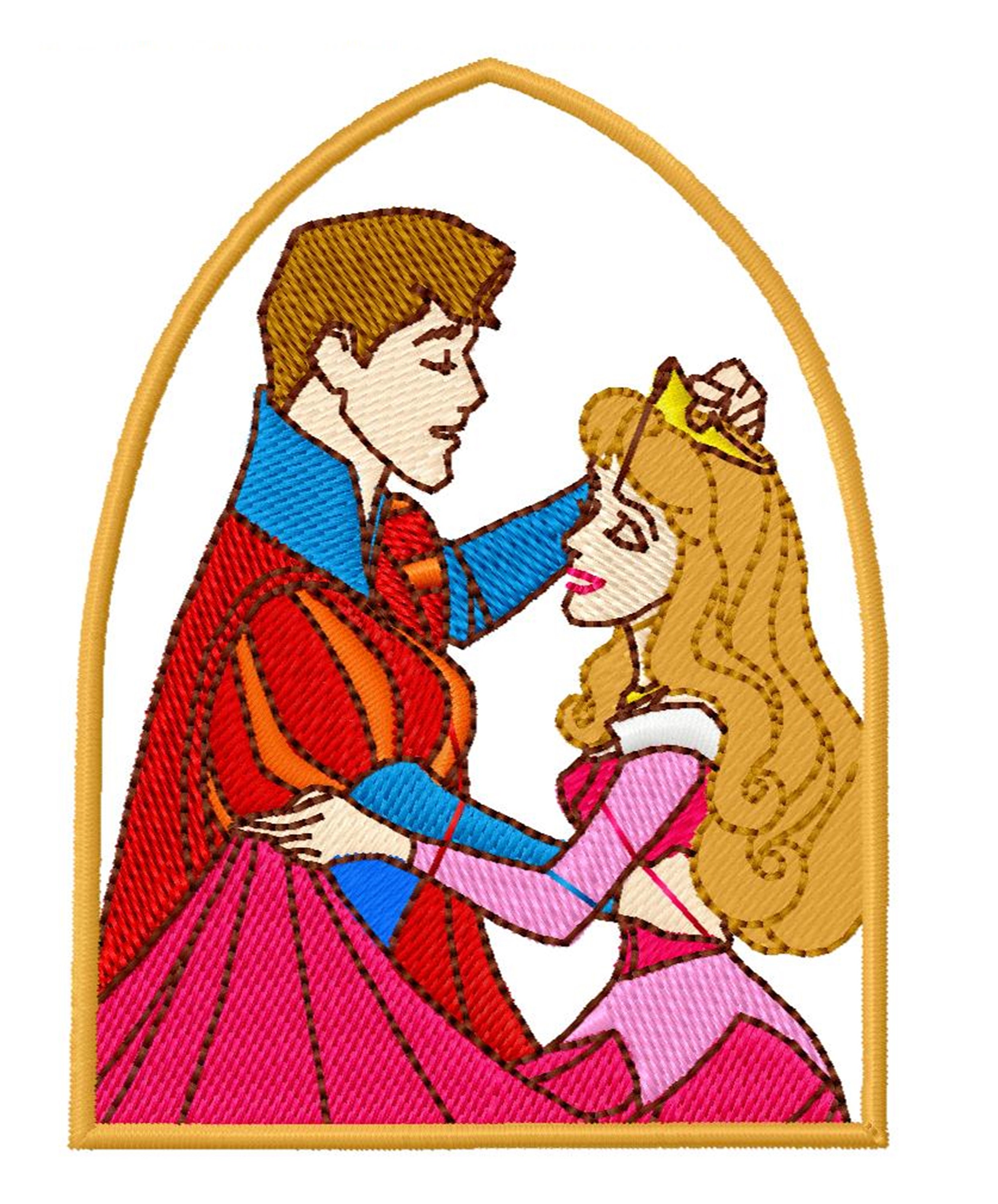 SLEEPING BEAUTY and PRINCE Single Machine Embroidery Design