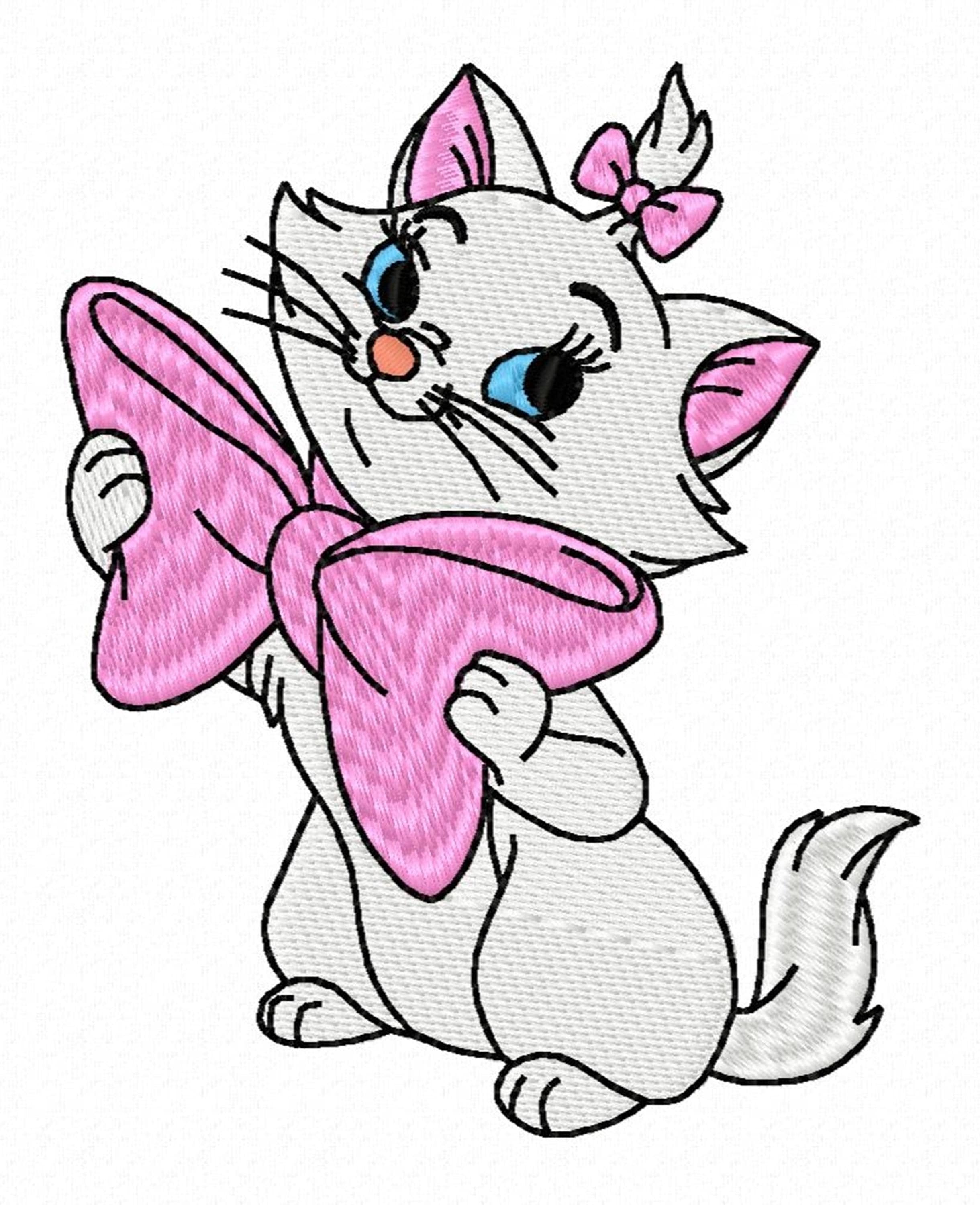 Disney Aristocats Marie White w/Pink Bow Ball Cap Disney Store Marie The Aristocats White Cat Pink Bow 13  main image 4