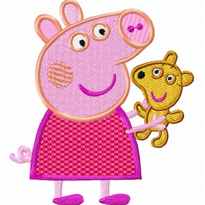 PEPPA PIG TOO - Single Machine Embroidery Design for 4x4" hoop in 8 formats **Read Description**