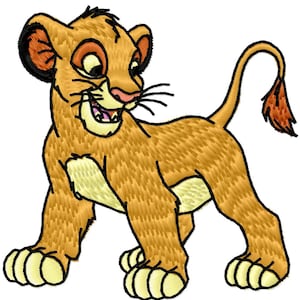 SIMBA TOO - Design de bordado de máquina única para bastidor de 4x4" em 8 formatos **Leia a descrição**