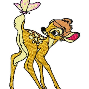 BAMBI - Single Machine Embroidery Design for 4x4" hoop in 8 formats **Read Description**
