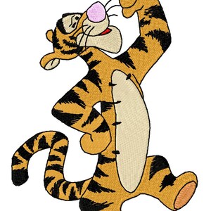 TIGGER HELLO - Single Machine Embroidery Design for 5x7" hoop in 8 formats **Read Description**