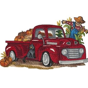 FARM TRUCK - Single Machine Embroidery Design for 5x7&quot; hoop in 7 formats **Read Description**