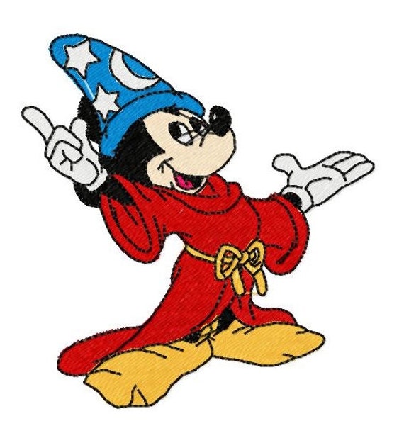 SORCERER MICKEY - Single Machine Embroidery Design for 4x4 hoop in 8  formats **Read Description**