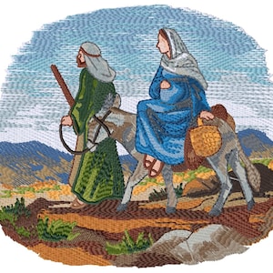 JULBERÄTTELSEN FRÅN JULENS FÖDELSE - Maskinbroderidesign för 13x18 cm båge (digital nedladdning)