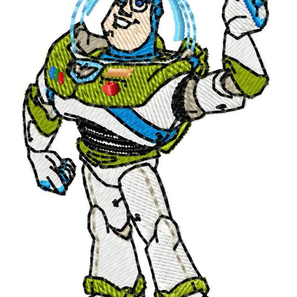 BUZZ LIGHTYEAR- Single Machine Embroidery Design for 4x4" hoop in 8 formats **Read Description**