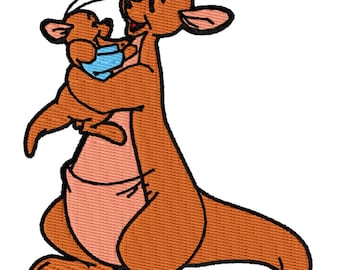 KANGA & ROO - Single Machine Embroidery Design for 4x4 Hoop (Digital Download)
