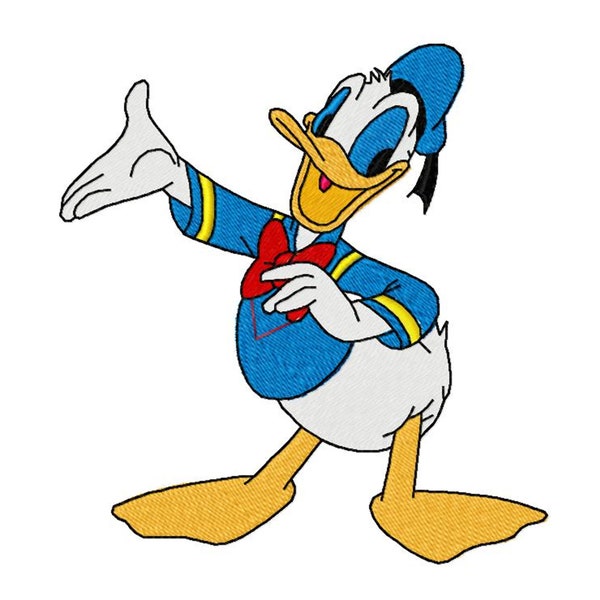 DONALD DUCK - Single Machine Embroidery Design in 2 Sizes for both 4x4" & 5x7" hoops in 8 formats **Read Description**