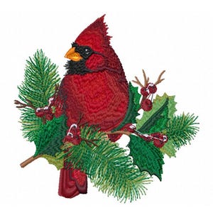 WEIHNACHTSKARDINAL - 7 Formate Stickdatei für 13x18cm Rahmen **Lese Beschreibung**