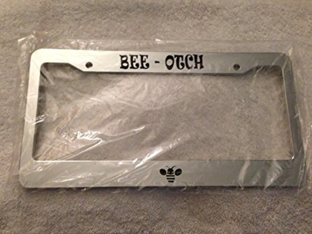 Very Cute Bee- Otch Bumble Bee - Chrome Automobile License Plate Frame ...