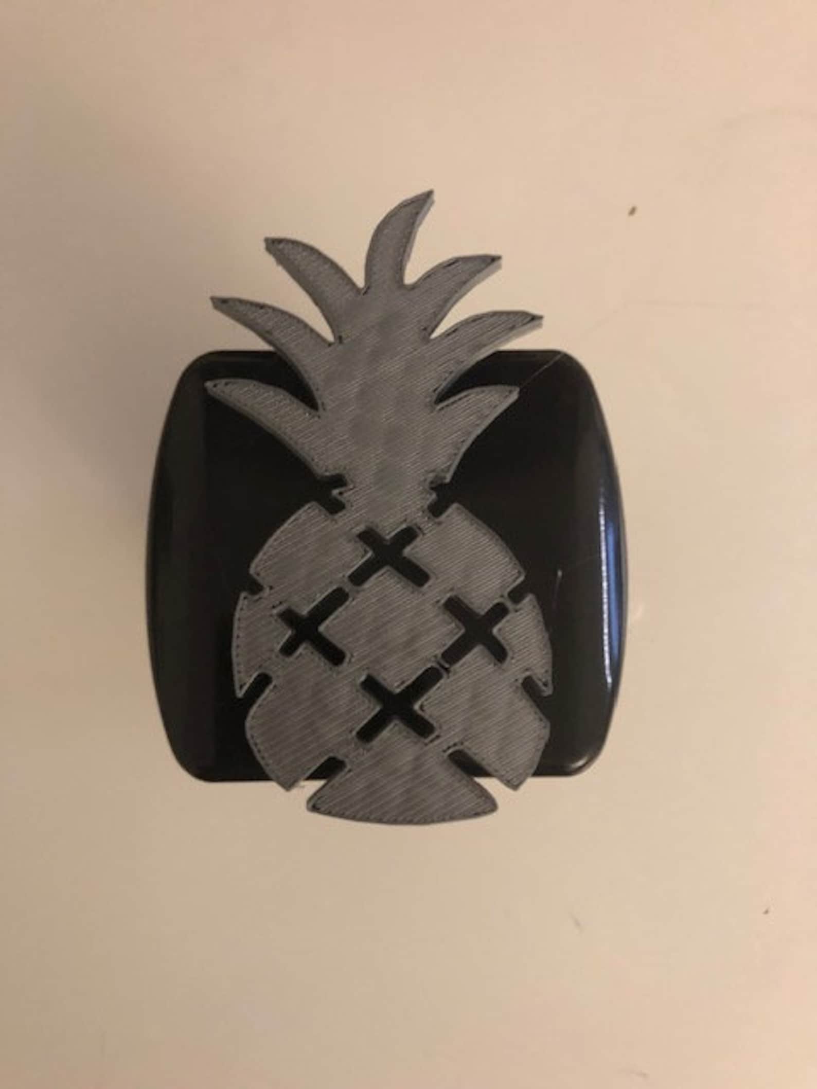 Pineapple in 3D 2 Inch Trailer Hitch Cover Black With Grey Etsy
