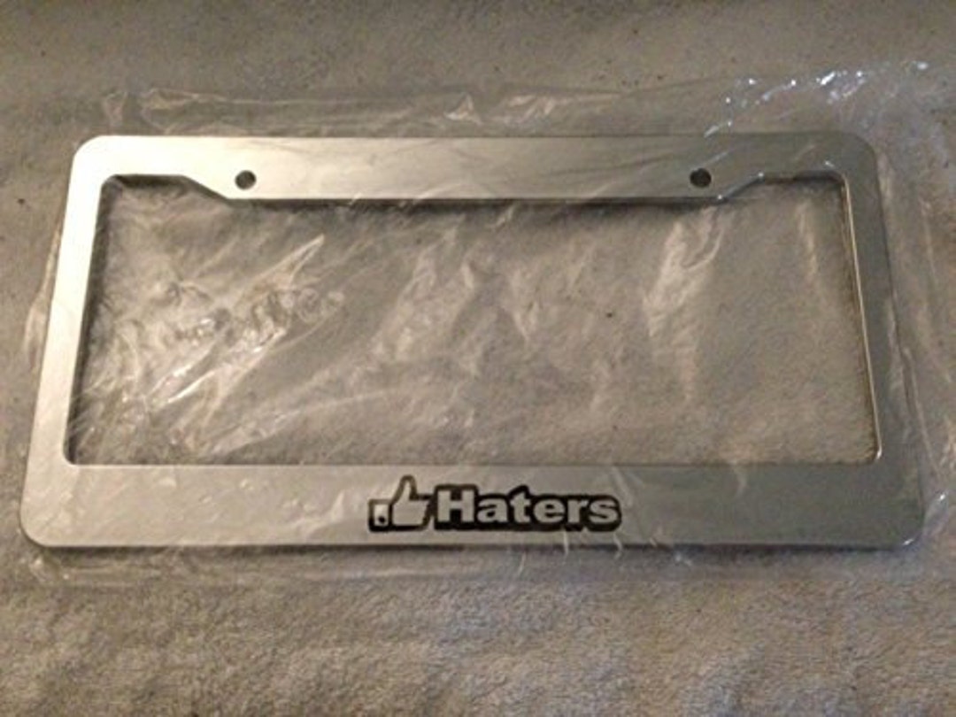 Thumbs up Haters Chrome License Plate Frame Etsy