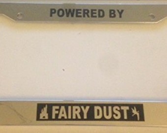 “Powered By Bitchdust” License Plate Frame - Black & Pink, Fits US & Canada Cars - View #5