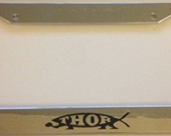 Christian Fish Thor Version - Chrome Automotive License Plate Frame -  Love Lord Jesus Peace