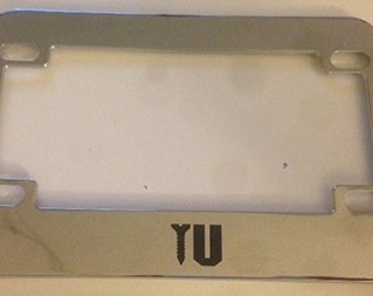 Screw You - Chrome  Motorcycle / Scooter License Plate Frame - Back off