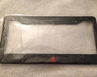 Budda Peace Zen - Black with Red Automobile License Plate Frame - Funny