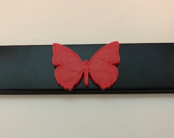 Butterfly in 3D - Motorcycle Black with RED License Plate Frame -  Hawaiian hawaii hibiscus