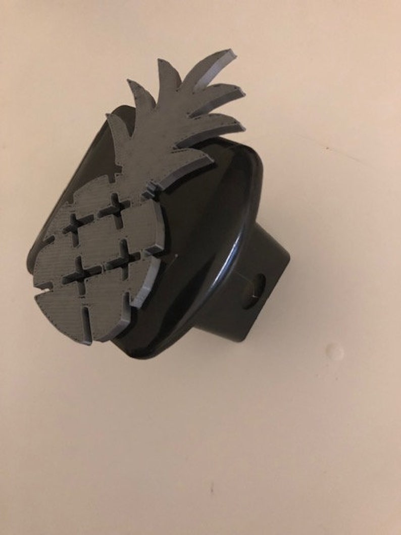 Pineapple in 3D 2 Inch Trailer Hitch Cover Black With Grey Etsy