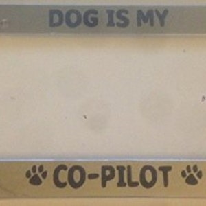 Dog is My Co Pilot - Moldura de placa automotiva cromada - Love Dogs Cats co-piloto