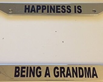 Happiness Is Hugging My Grandkids Glossy Black Plastic...