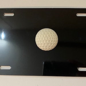 Golf Ball Lover en 3D - Placa de licencia negra INSERT- Gone Golfing Love it