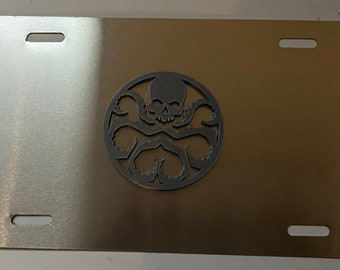 Hydra Octopus en 3D - Gris con placa de licencia verde del ejército INSERT - estilo de superhéroe