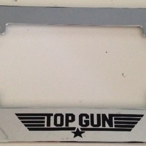 Top Gun - Moldura cromada para placa de motocicleta / scooter - Tom Cruise Classic
