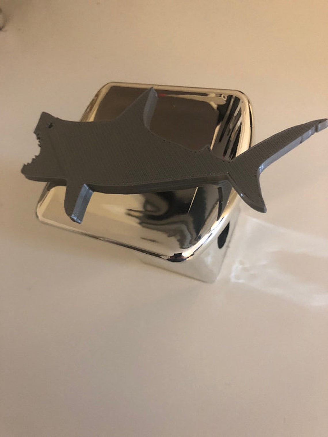 Shark in 3D 2 Inch Trailer Hitch Cover Chrome With Grey Etsy