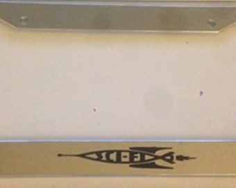 Scifi UFO Rocket - Chrome Automobile License Plate Frame - Funny Alien I believe