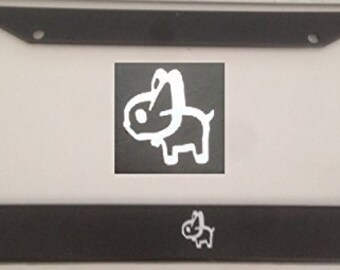 French Bulldog Little Note  - Black Automobile License Plate Frame - Frenchie