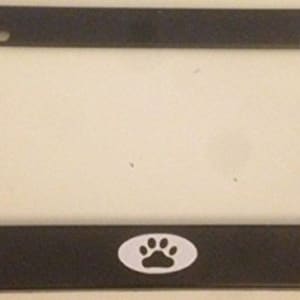 Dog Paw Euro Oval Style - Moldura de placa automotiva preta - Copiloto Love Dogs Cats
