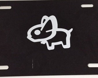 I Love my Frenchie French Bulldog " Little Note " - Black License Plate INSERT- I love dogs