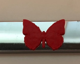 Butterfly in 3D - Motorcycle Chrome with RED License Plate Frame -  Hawaiian hawaii hibiscus