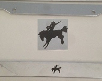 Cowboy Rider  - Chrome License Plate Frame -  Love Western CowGirl Howdy
