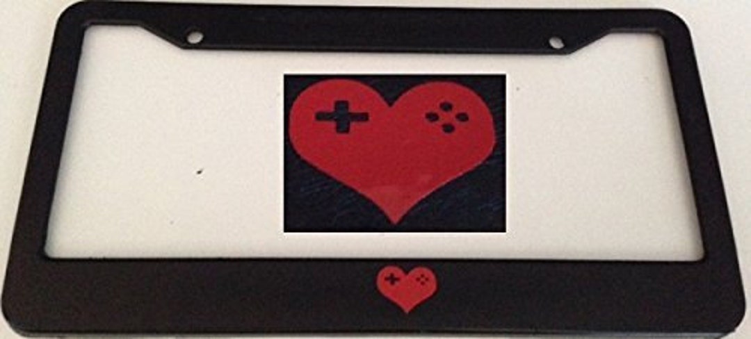 Heart Gamer Nintendo Style - Black With RED Automobile License Plate ...
